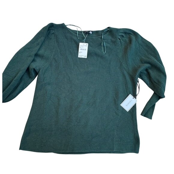 New 1. State Womens Textured Knit Puff Sleeve Blouse L - Picture 1 of 5